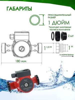 Насос циркуляционный Aquamotor 25/6- 180 Насосы от магазина счетчики-юг