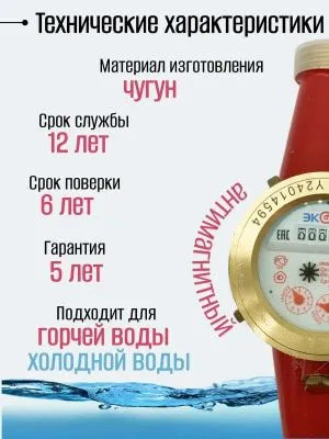 Счетчики воды Экомера 32Ч Универсальный (ЧУГУН)