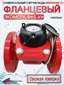 Счетчик воды ЭКОМЕРА-65И Универсальный Фланцевый Импульсный